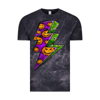 Cloud Black halloween lightning bolt Vintage Tee - BundleAndBundleShop