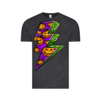 Vintage Black halloween lightning bolt Vintage Tee - BundleAndBundleShop