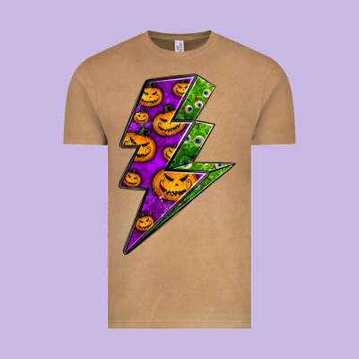Halloween Lightning Bolt Vintage Tee Designed By Bundleandbundleshop