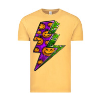 Vintage Mustard halloween lightning bolt Vintage Tee - BundleAndBundleShop