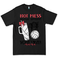 Black hot mess always stressed volleyball mama Premium Tee - MaliasSmallBusiness