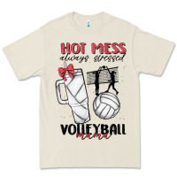 Bone hot mess always stressed volleyball mama Premium Tee - MaliasSmallBusiness