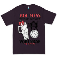 Plum hot mess always stressed volleyball mama Premium Tee - MaliasSmallBusiness