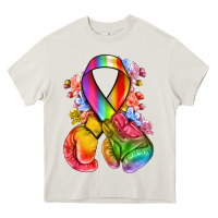 Cream all color ribbon with boxing gloves Heavy Core Tee - NancyCooperArtShop