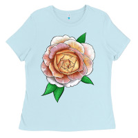 Baby Blue fun in the sun rose Ladies Tee - LillyAllenDesigns