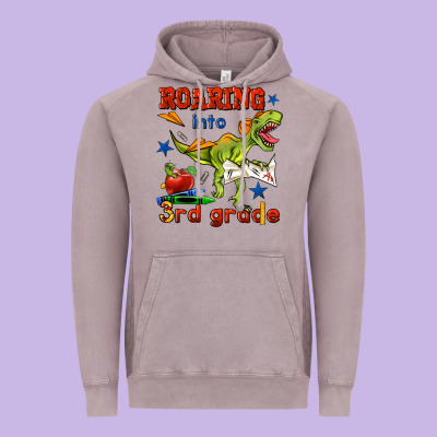 Roaring Into 3rd Grade Vintage Hoodie Designed By Bundleandbundleshop