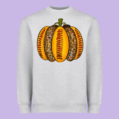 Softball Pumpkin Heavyweight Sweatshirt Designed By Texasbilliewilder