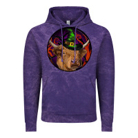 Cloud Purple halloween highland cow round Vintage Hoodie - RanaPortraitStore