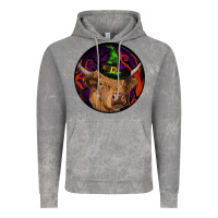Cloud Rock halloween highland cow round Vintage Hoodie - RanaPortraitStore
