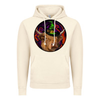 Vintage Artic halloween highland cow round Vintage Hoodie - RanaPortraitStore