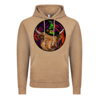 Vintage Coffee halloween highland cow round Vintage Hoodie - RanaPortraitStore