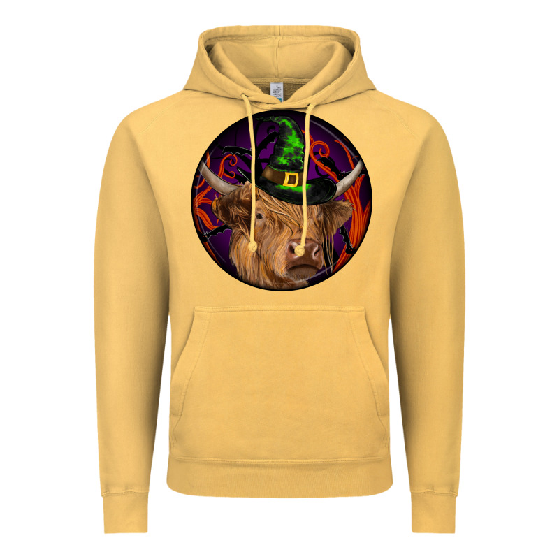 Halloween Highland Cow Round Vintage Hoodie by RanaPortraitStore | Teevron