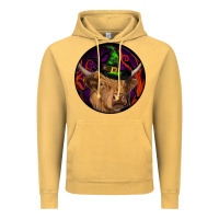 Vintage Mustard halloween highland cow round Vintage Hoodie - RanaPortraitStore