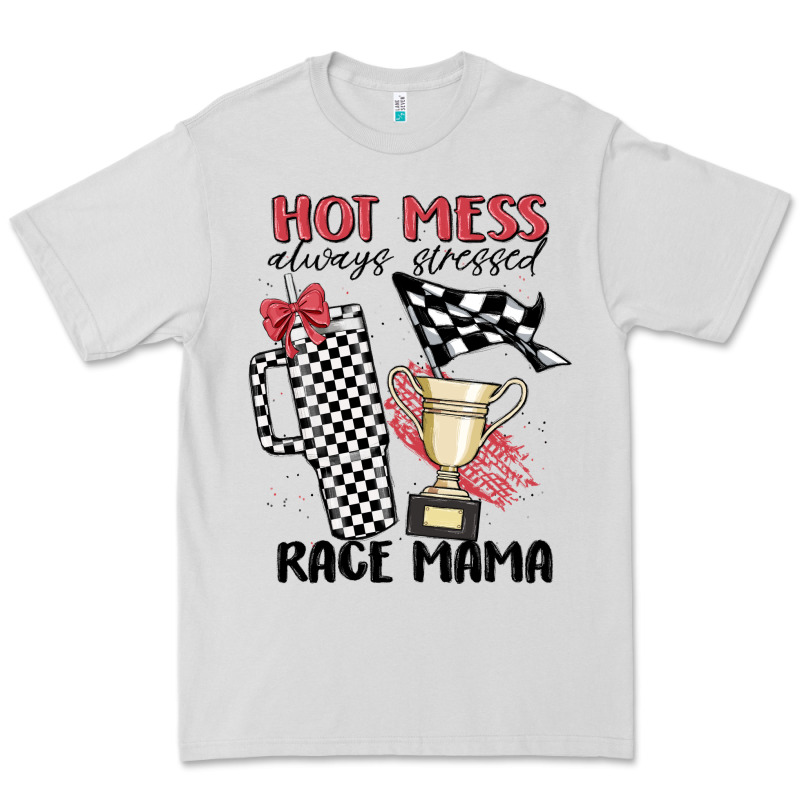 Hot Mess Always Stressed Race Mama Premium Tee by MaliasSmallBusiness | Teevron