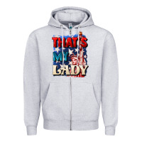 Heather Grey Thats my lady 4th of july Zipper Hoodie - CowGirlArtShop
