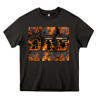 Asphalt American Firefighter Dad Heavy Core Tee - LillyAllenDesigns