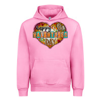 Fuchsia Pink Happy Valentınes Day Urban Hoodie - CowhideDigitalArt