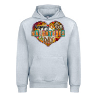 Heather Grey Happy Valentınes Day Urban Hoodie - CowhideDigitalArt