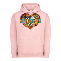 Pigment Salmon Happy Valentınes Day Urban Hoodie - CowhideDigitalArt