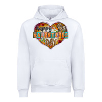 White Happy Valentınes Day Urban Hoodie - CowhideDigitalArt