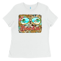 White beach'in sunglasses Ladies Tee - Jasminsmagicworld
