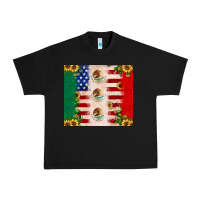 Black American flag mexico flag sunflower cactus Urban Heavy Tee - JahusDesignShop