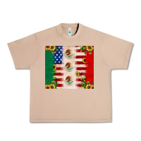 Burro American flag mexico flag sunflower cactus Urban Heavy Tee - JahusDesignShop