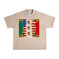 French Oak American flag mexico flag sunflower cactus Urban Heavy Tee - JahusDesignShop