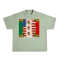 Oil Green American flag mexico flag sunflower cactus Urban Heavy Tee - JahusDesignShop