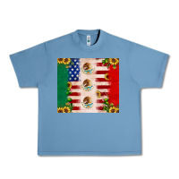 Pebble Blue American flag mexico flag sunflower cactus Urban Heavy Tee - JahusDesignShop