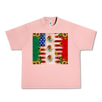 Salmon American flag mexico flag sunflower cactus Urban Heavy Tee - JahusDesignShop