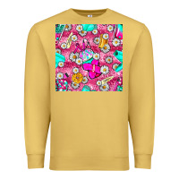 Antique Gold hairstylist coffee cups and daisy with leopard seamless pattern bbs Premium Sweatshirt - BundleAndBundleShop