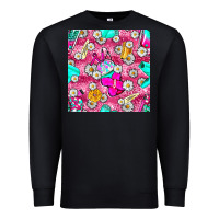 Black hairstylist coffee cups and daisy with leopard seamless pattern bbs Premium Sweatshirt - BundleAndBundleShop