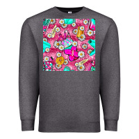 Charcoal Heather hairstylist coffee cups and daisy with leopard seamless pattern bbs Premium Sweatshirt - BundleAndBundleShop