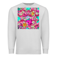 Dove Grey hairstylist coffee cups and daisy with leopard seamless pattern bbs Premium Sweatshirt - BundleAndBundleShop