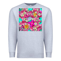 Heather Grey hairstylist coffee cups and daisy with leopard seamless pattern bbs Premium Sweatshirt - BundleAndBundleShop