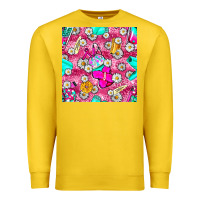 Lemon hairstylist coffee cups and daisy with leopard seamless pattern bbs Premium Sweatshirt - BundleAndBundleShop