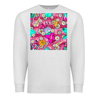 Oatmeal Heather hairstylist coffee cups and daisy with leopard seamless pattern bbs Premium Sweatshirt - BundleAndBundleShop