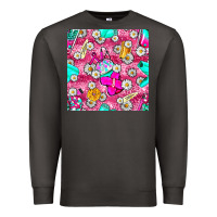 Smoke hairstylist coffee cups and daisy with leopard seamless pattern bbs Premium Sweatshirt - BundleAndBundleShop