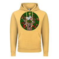Vintage Mustard deer christmas Vintage Hoodie - BundleAndBundleShop