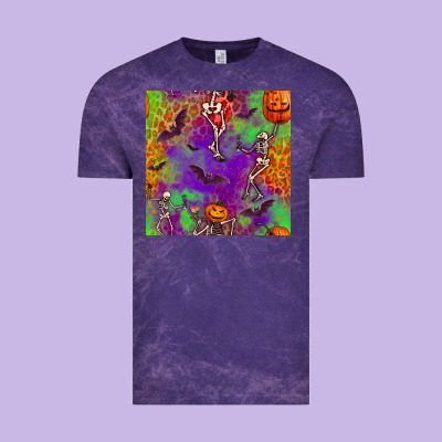 Halloween Party Seamless Pattern Vintage Tee Designed By Bundleandbundleshop