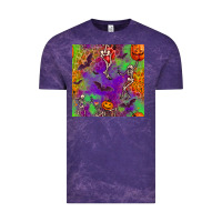 Cloud Purple halloween party seamless pattern Vintage Tee - BundleAndBundleShop
