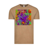 Vintage Coffee halloween party seamless pattern Vintage Tee - BundleAndBundleShop