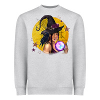 Heather Grey Black Witch Heavyweight Sweatshirt - texasbilliewilder