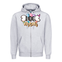 Heather Grey Easter Dog Mom Easter Day Zipper Hoodie - CowGirlArtShop