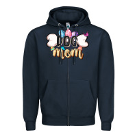 Navy Easter Dog Mom Easter Day Zipper Hoodie - CowGirlArtShop