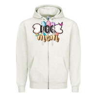 Oatmeal Heather Easter Dog Mom Easter Day Zipper Hoodie - CowGirlArtShop