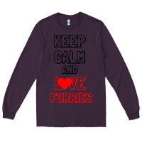 Plum Keep Calm And Love Furries Long Sleeve Tee - Bettercallsaul