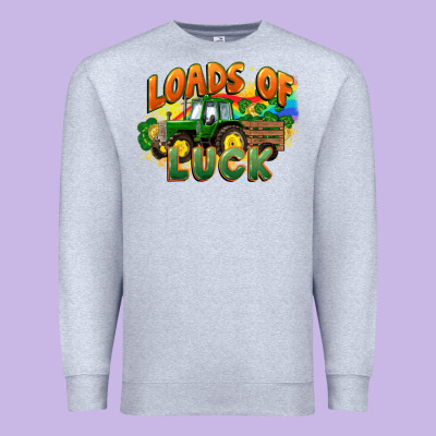 Loads Of Luck With Tractor St. Patricks Day Premium Sweatshirt Designed By Fadigitalartstudio