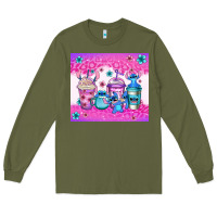 Army Green stitch coffee cups Long Sleeve Tee - Jasminsmagicworld